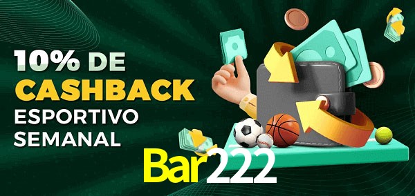 10% de bônus de cashback na Bar222