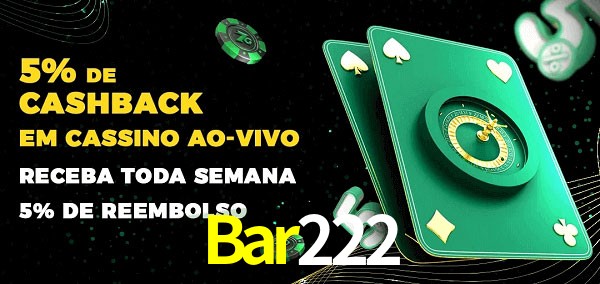 Promoções do cassino ao Vivo Bar222